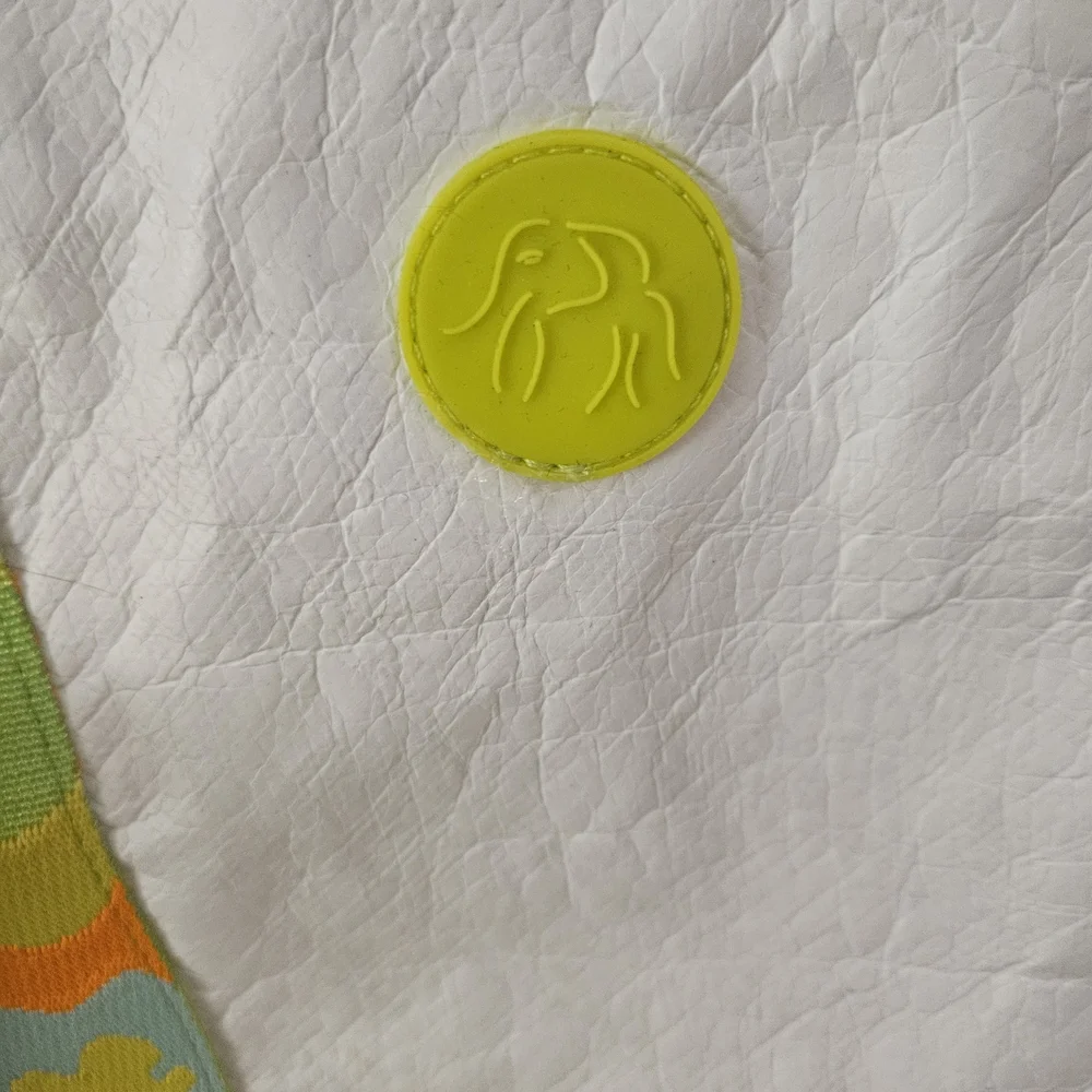 Drunk Elephant White Tote with Lime & Orange Patterned Straps - Picture 2 of 7